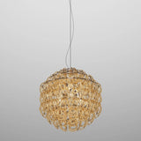 GIOGALI PENDANT LIGHT, BY VISTOSI, SIZE 50, COLOR: AMBER, CHROM, , | CASA DI LUCE LIGHTING