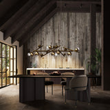 Galaxy Linear Pendant by Brand Van Egmond - Burnished Brass, Interior