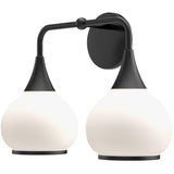 Matte Black-Opal Matte 2 Light Hazel Wall Sconce by Alora