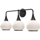 Matte Black-Opal Matte 3 Light Hazel Wall Sconce by Alora