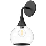 Matte Black-Clear 1 Light Hazel Wall Sconce by Alora