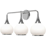 Chrome-Opal Matte 3 Light Hazel Wall Sconce by Alora
