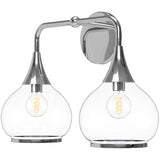 Chrome-Clear 2 Light Hazel Wall Sconce by Alora
