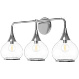 Chrome-Clear 3 Light Hazel Wall Sconce by Alora