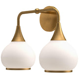 Aged Gold-Opal Matte 2 Light Hazel Wall Sconce by Alora