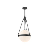 Harmony Pendant Light by Alora Mood - Small, Matte Black/Glossy Opal Glass