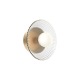 Hera Wall Light by Alora Mood - Brushed Gold/Clear Ribbed Glass