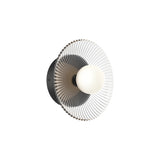 Hera Wall Light by Alora Mood - Matte Black/Clear Ribbed Glass