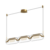 Hilo Linear Suspension by Kuzco - Brushed Gold, In white background