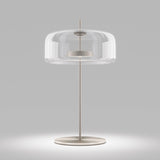 Jube Table Lamp by Vistosi, Size: Large, Finis: Matt Steel, Color: Crystal Transparent, ,| Casa Di Luce Lighting