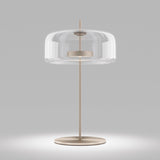 Jube Table Lamp by Vistosi, Size: Large, Finis: Matt Gold, Color: Crystal Transparent, ,| Casa Di Luce Lighting