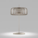 Jube Table Lamp by Vistosi, Size: Large, Finis: Matt Steel, Color: Smoky Transparent, ,| Casa Di Luce Lighting