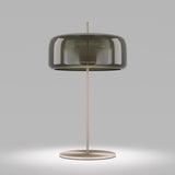 Jube Table Lamp by Vistosi, Size: Large, Finis: Matt Gold, Color: Old Green Transparent, ,| Casa Di Luce Lighting