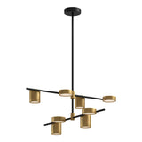 Jayden Chandelier by Kuzco - Black/Brushed Gold, In white background
