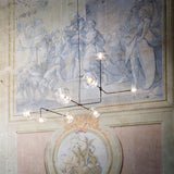 Glossy Black Chrome Essenza Chandelier by Fisionarte