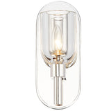 Lucian Wall Sconce By Alora, Finish: Polished Nickel, Shade Material: Clear Glass