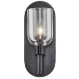 Lucian Wall Sconce By Alora, Finish: Urban Bronze, Shade Material: Clear Glass