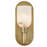 Lucian Wall Sconce By Alora, Finish: Vintage Brass, Shade Material: Alabaster