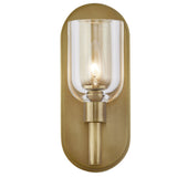 Lucian Wall Sconce By Alora, Finish: Vintage Brass, Shade Material: Clear Glass
