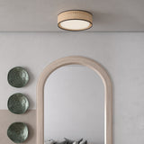 Lyla Flush Mount by Alora Mood - Large, Rattan hanging on white canopy