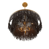 Molfetta Chandelier By Lib & Co, Finish: Antique Brass With Black Beads, Size: Large