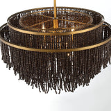 Molfetta Chandelier By Lib & Co, Finish: Antique Brass With Black Beads, Size: Large