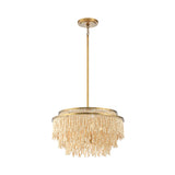 Molfetta Chandelier By Lib & Co, Finish: Antique Brass With Cream Beads, Size: Medium