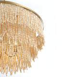 Molfetta Chandelier By Lib & Co, Finish: Antique Brass With Cream Beads, Size: Medium