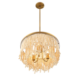 Molfetta Chandelier By Lib & Co, Finish: Antique Brass With Cream Beads, Size: Medium