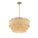 Molfetta Chandelier By Lib & Co, Finish: Antique Brass With Cream Beads, Size: Large
