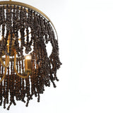 Molfetta Convertible Flushmount By Lib & Co, Finish Antique Brass With Black Beads