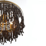 Molfetta Convertible Flushmount By Lib & Co, Finish Antique Brass With Black Beads
