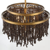 Molfetta Convertible Flushmount By Lib & Co, Finish Antique Brass With Black Beads