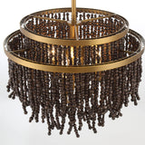 Molfetta Convertible Flushmount By Lib & Co, Finish Antique Brass With Black Beads