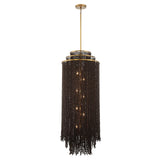 Molfetta Grand Chandelier By Lib & Co, Finish: Antique Brass With Black Beads