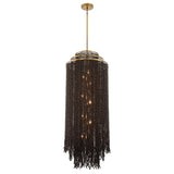 Molfetta Grand Chandelier By Lib & Co, Finish: Antique Brass With Black Beads