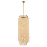 Molfetta Grand Chandelier By Lib & Co, Finish: Antique Brass With Cream Beads
