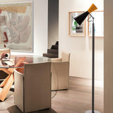 Black-Yellow Parliament Floor Lamp in Living Room