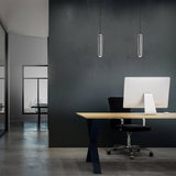 Antique Nickel Burning Man Pendant in Office