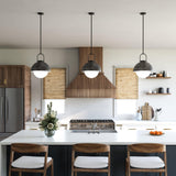 Steel Harper Opal Glass Suspension by Alora