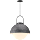 Steel Harper Opal Glass Suspension by Alora