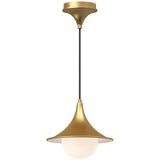 Brushed Gold Small Fuji Pendant Light by Alora