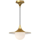 Brushed Gold Medium Fuji Pendant Light by Alora