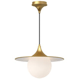 Brushed Gold Large Fuji Pendant Light by Alora