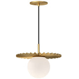 Plume Pendant By Alora, Finish: Brushed Gold, Size: Small