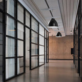 Pavilion Pendant Light By Egoluce-Black Color Hanging In Lobby