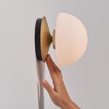 Pensee Wall Light By Seed, Finish: Matte Opal Champagne Gold