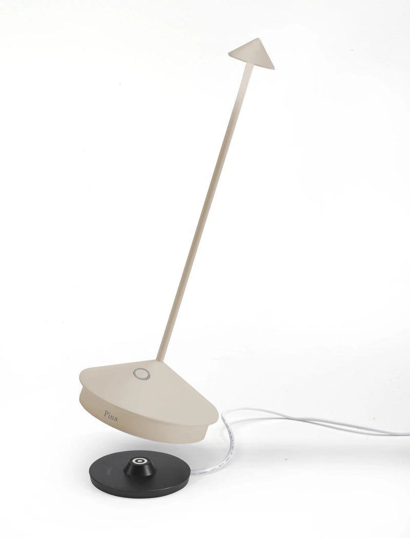 Pina Pro Portable Table Lamp by Zafferano - Sand Finish with Base - Casa Di Luce