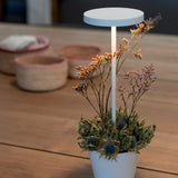 Poldina Reverso Battery Operated Table Lamp By Zafferano, Finish: White