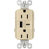 Ivory Radiant 15A Tamper Resistant Ultra Fast USB Type A/C Outlet by Legrand Radiant